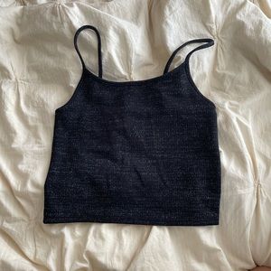 Black Glittery/Sparkly Crop Top from American Eagle